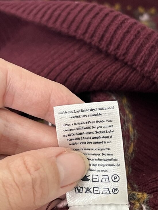 FAHERTY Women’s Highland Fair Isle Sweater Merino Wool Blend Size Small - Picture 13 of 15